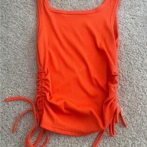 SHEIN Orange Ribbed Tank Top